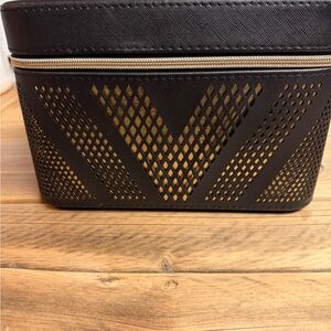 Vince Camuto Black and Gold Cosmetic Bag
